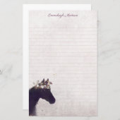 Paarse Horse Dreamweaver Boho Chic Monogram Briefpapier (Voorkant / Achterkant)