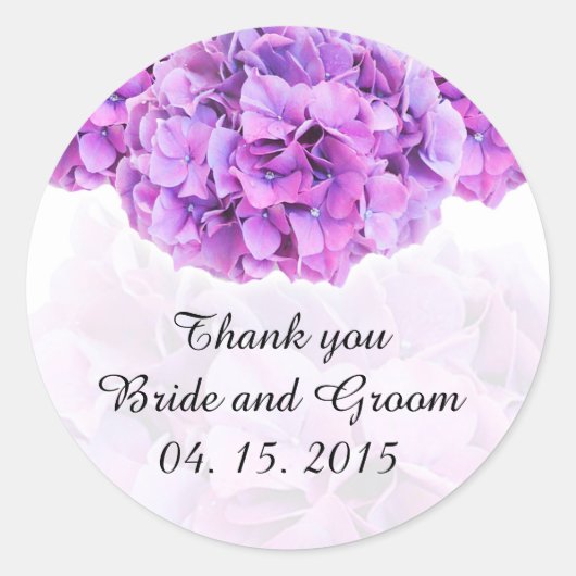 Paarse hortensia bruiloft stickers hydrangea4 (Voorkant)