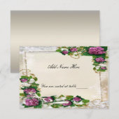 Paarse Hortensia En Kant Tafelkaart Kaart (Voorkant / Achterkant)