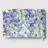 Paarse hortensia gepersonaliseerde bruiloft gastenboek (Achterkant)