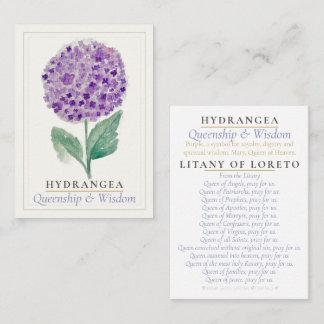 Paarse Hortensia Marian Garden Heilige Kaart | Kon Visitekaartje