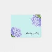 Paarse Hortensia Monogram Post-It Notes (Voorkant)