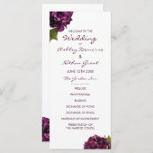 Paarse Hortensia Wedding Programma (Voorkant / Achterkant)