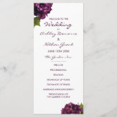 Paarse Hortensia Wedding Programma (Voorkant)