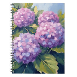 Paarse Hortensia's Bloemenschildering in Waterverf Notitieboek