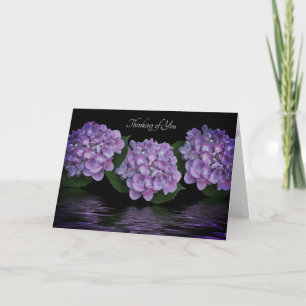 Paarse Hortensia's die aan Je Denken Kaart