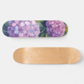 Paarse Hortensia's Floral Waterverf Skateboard (Horizontaal)