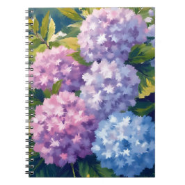 Paarse Hortensiastruik | Bloemenschildering in wat Notitieboek