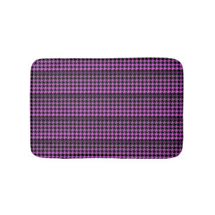 Paarse houndstooth memory foam badmat