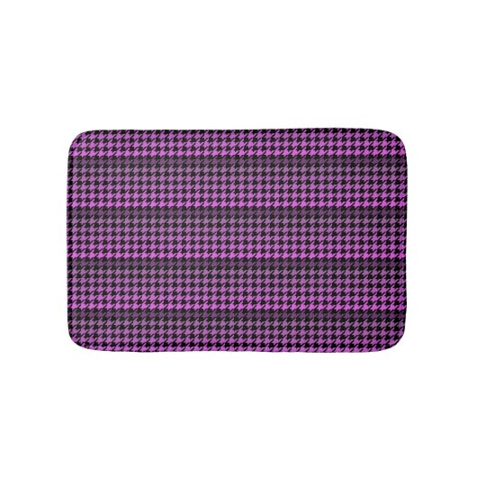 Paarse houndstooth memory foam badmat (Voorkant)