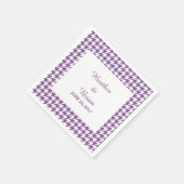 Paarse houndstooth Wedding Paper Napkins Servetten (Hoek)