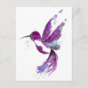 Paarse Hummingbird Briefkaart
