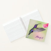 Paarse Hummingbird Mooi gepersonaliseerd Notitieboek (Binnen)