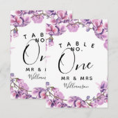 paarse huwelijks Tafel Nummer feest/huwelijk Kaart (Voorkant / Achterkant)