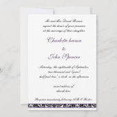 paarse huwelijksuitnodiging kaart (Achterkant)