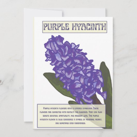 Paarse hyacinth feestdagenkaart (Voorkant)