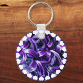 Paarse hyacinth Flower Sleutelhanger (Voorkant)