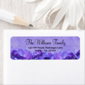 Paarse Hydrangea aangepaste adreslabel Etiket (Insitu)