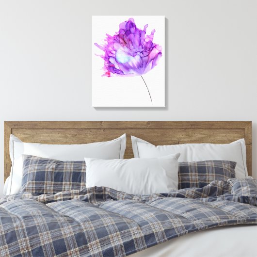 Paarse hydrangea—aanpasbaar— canvas afdruk (Insitu (Slaapkamer))