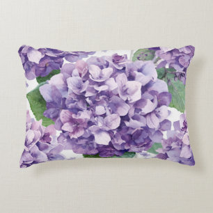 Paarse Hydrangea Aquarel Bloemige Lavendel Bloei Accent Kussen