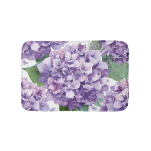Paarse Hydrangea Aquarel Bloemige Lavendel Bloei Badmat
