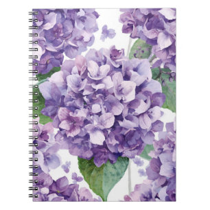 Paarse Hydrangea Aquarel Bloemige Lavendel Bloei Notitieboek