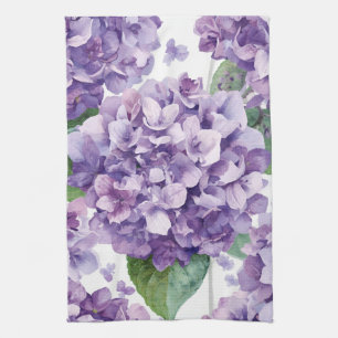 Paarse Hydrangea Aquarel Bloemige Lavendel Bloei  Theedoek
