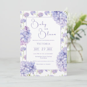Paarse Hydrangea Baby in Bloom Baby shower Kaart
