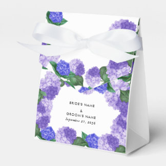 Paarse Hydrangea Bloemige Groene Moderne Bruiloft Bedankdoosjes