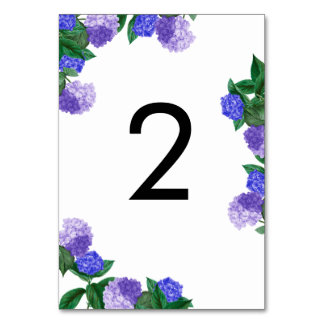 Paarse Hydrangea Bloemige Groene Moderne Bruiloft Kaart