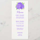 Paarse Hydrangea Boeket Waterverf Bloemenmenu's Menu (Voorkant)