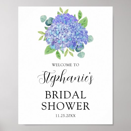 Paarse hydrangea Botanisch Vrijgezellenfeest Welko Poster (Voorkant)