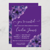 Paarse hydrangea Bridal Shower Kaart (Voorkant / Achterkant)