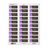 Paarse Hydrangea Elegant Houten Rustieke Bruiloft Etiket (Full Sheet)