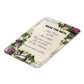 Paarse hydrangea en Lace sparen de datum Magnet Magneet (Linkerzijde)