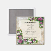 Paarse hydrangea en Lace sparen de datum Magnet Magneet (Voorkant / Achterkant)