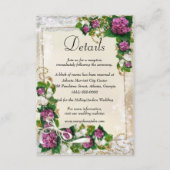 Paarse hydrangea en nadere informatie over het wie informatiekaartje (Voorkant)