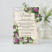 Paarse hydrangea en nadere informatie over het wie informatiekaartje (Staand voorkant)