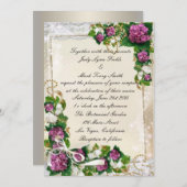 Paarse hydrangea en uitnodiging tot inschrijving b (Voorkant / Achterkant)