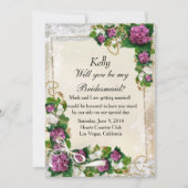 Paarse hydrangea en zwarte Kaart (Voorkant)