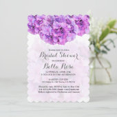 Paarse hydrangea Floral Bridal Shower Invitations Kaart (Staand voorkant)