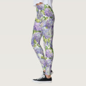 Paarse Hydrangea Floral Pattern Leggings (Links)