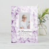 Paarse Hydrangea Flowers Begrafenisdienst Programma (Staand voorkant)