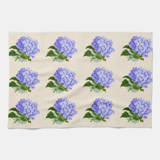 Paarse Hydrangea Flowers Patroon Theedoek (Horizontaal)