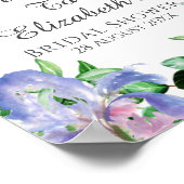 Paarse Hydrangea Iris Bruiloft Feest Welkom Bord Poster (Hoek)