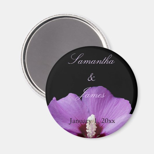 Paarse Hydrangea Persoonlijke Trouwdag Magneet (Voorkant / Achterkant)