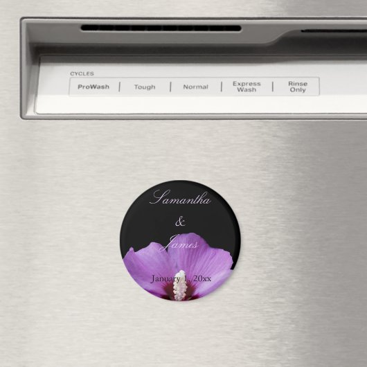 Paarse Hydrangea Persoonlijke Trouwdag Magneet (Insitu (Vaatwasser))