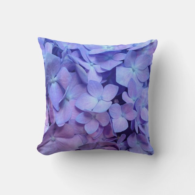 Paarse hydrangea Pillow Kussen (Voorkant)