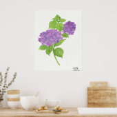 Paarse Hydrangea Poster (Keuken)