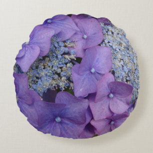 Paarse hydrangea Sluit rondreizend Rond Kussen